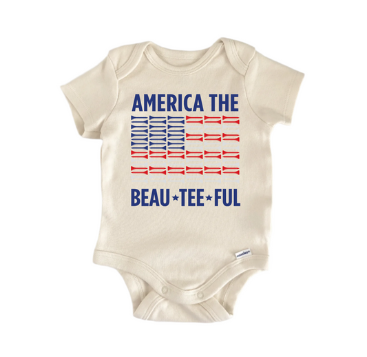 America The Beau July 4th Patriotic -  Baby Boy Girl Clothes  Bodysuit