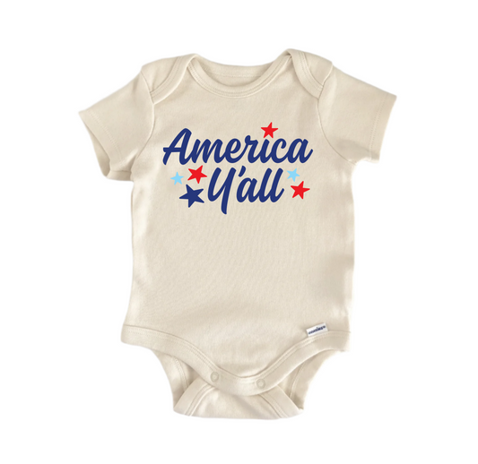 America U All July 4th Patriotic -  Baby Boy Girl Clothes  Bodysuit