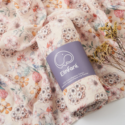 Elinfant Popular Digital Print Bamboo Cotton Muslin Swaddle Blankets