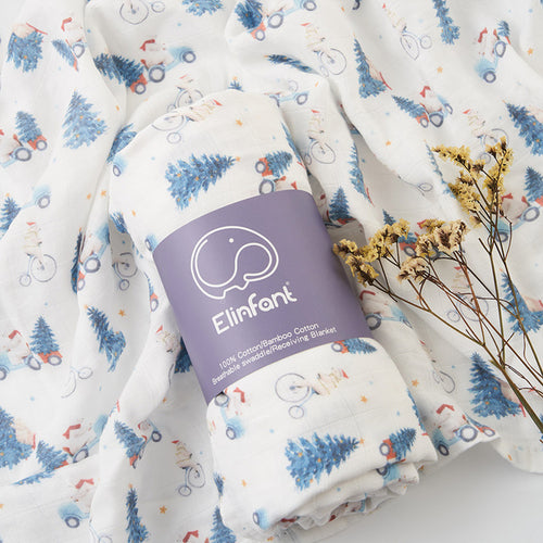 Elinfant Popular Digital Print Bamboo Cotton Muslin Swaddle Blankets