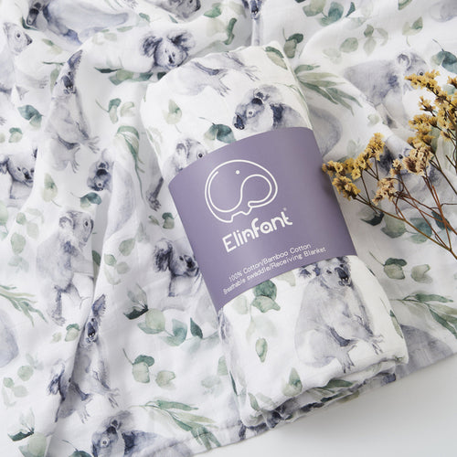 Elinfant Popular Digital Print Bamboo Cotton Muslin Swaddle Blankets