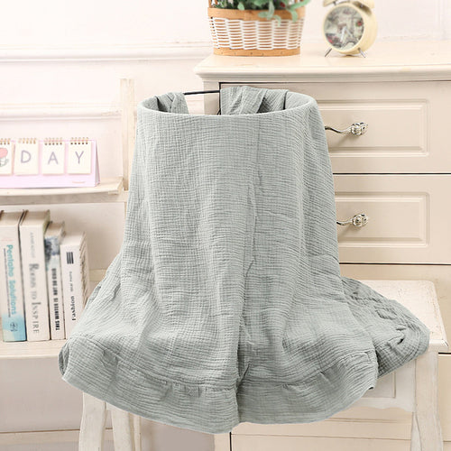 Organic Cotton Receiving Blanket Muslin Baby Swaddle Blanket For New