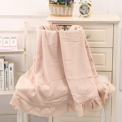Organic Cotton Receiving Blanket Muslin Baby Swaddle Blanket For New