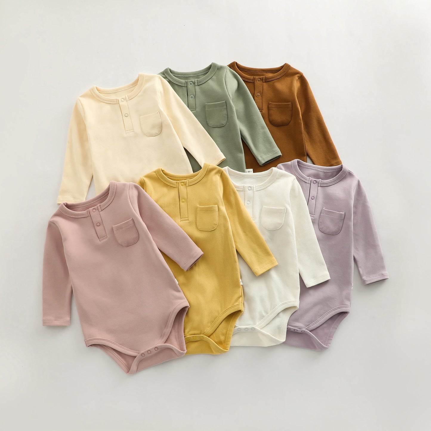 Baby Solid Color Long Sleeve Home Clothes Comfy Triangle Onesies