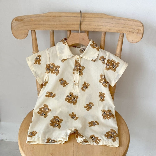 Baby Girl Cartoon Graphic Doll Neck Clothing Sets Romper