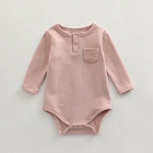 Baby Solid Color Long Sleeve Home Clothes Comfy Triangle Onesies