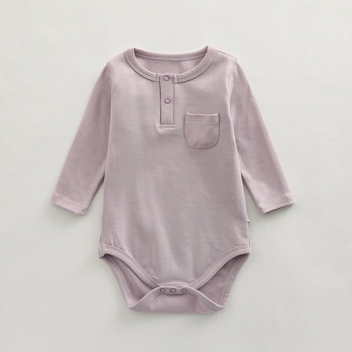 Baby Solid Color Long Sleeve Home Clothes Comfy Triangle Onesies
