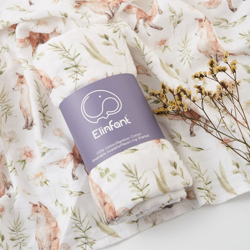 Elinfant Popular Digital Print Bamboo Cotton Muslin Swaddle Blankets