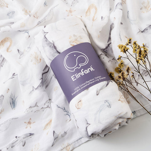 Elinfant Popular Digital Print Bamboo Cotton Muslin Swaddle Blankets