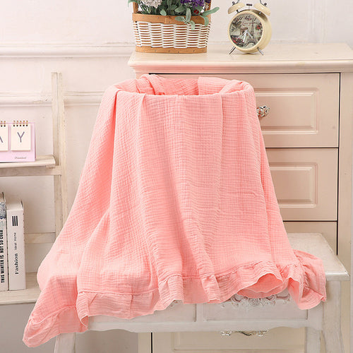 Organic Cotton Receiving Blanket Muslin Baby Swaddle Blanket For New