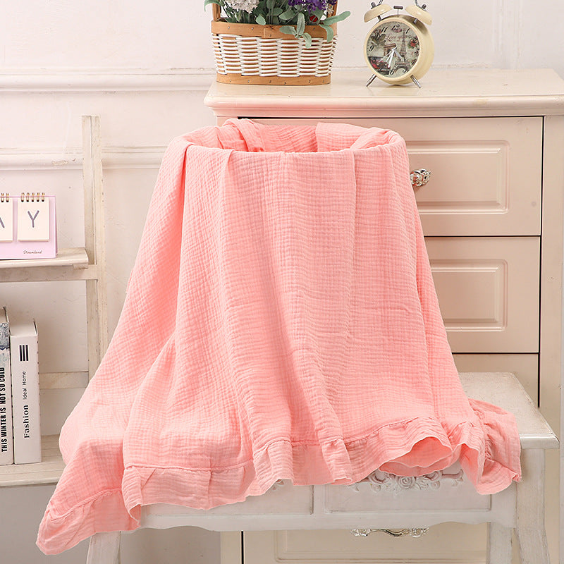 Organic Cotton Receiving Blanket Muslin Baby Swaddle Blanket For New