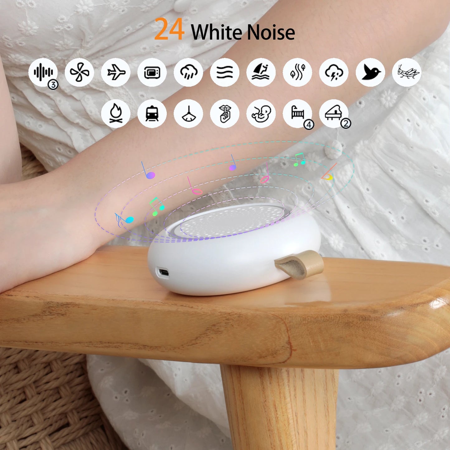 White Noise Machine 24 Soothing Sounds Sleep Sounds Machine with Night