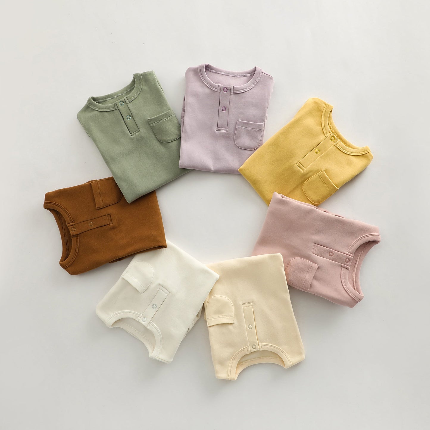 Baby Solid Color Long Sleeve Home Clothes Comfy Triangle Onesies