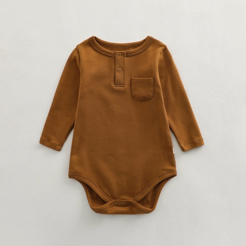 Baby Solid Color Long Sleeve Home Clothes Comfy Triangle Onesies